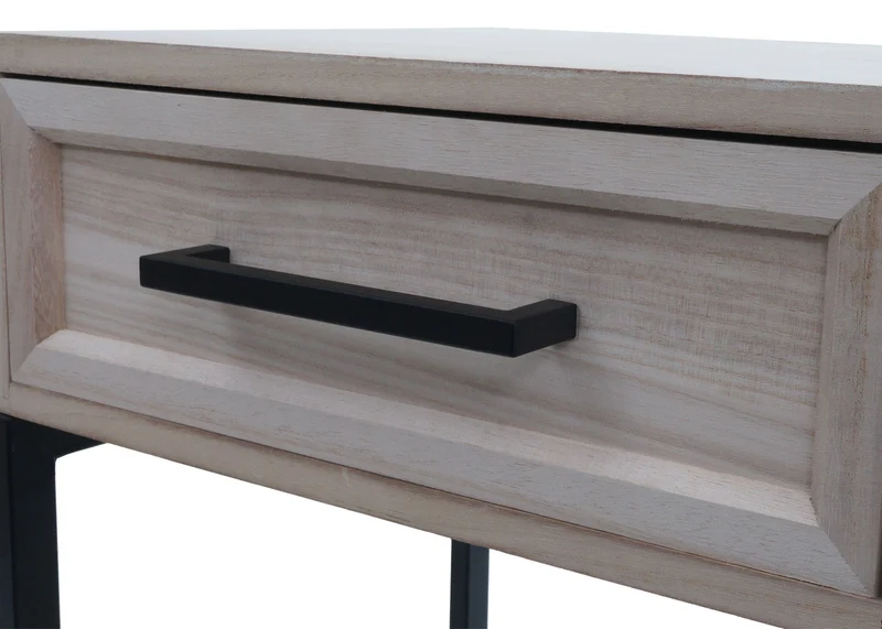 Table de nuit en bois pratique avec tiroir et espace de rangement 59 x 43 x 36 cm en paulownia naturel 04_0009734