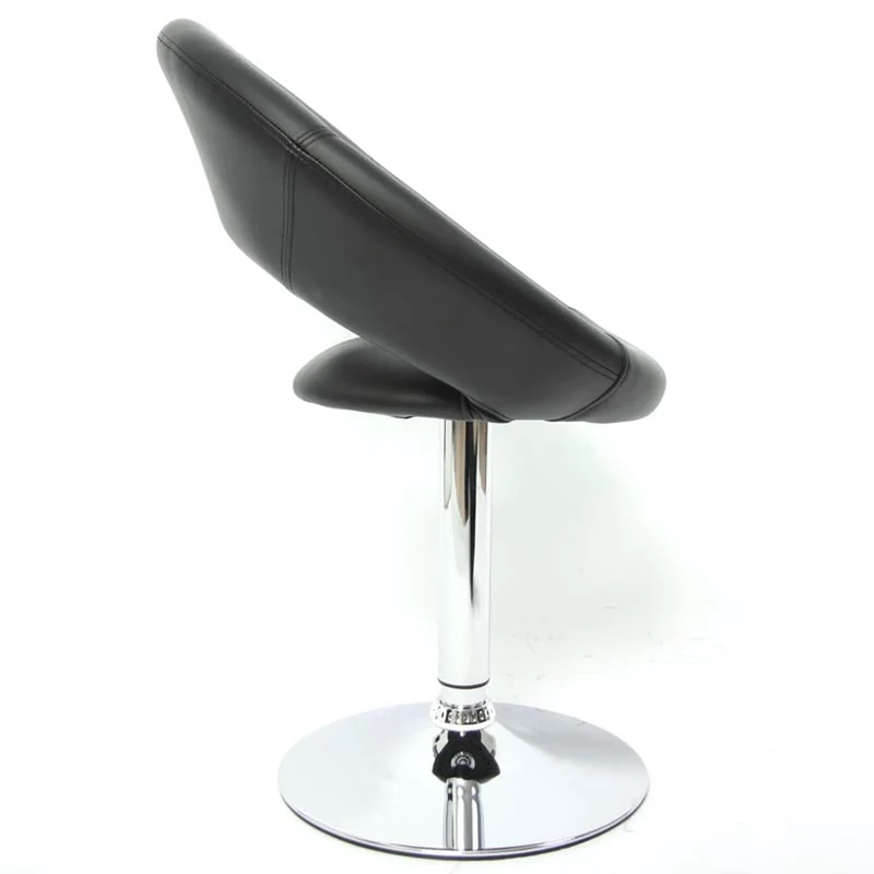 Chaise de salle à manger design moderne pivotante 360° similicuir noir pied chromé 04_0011537