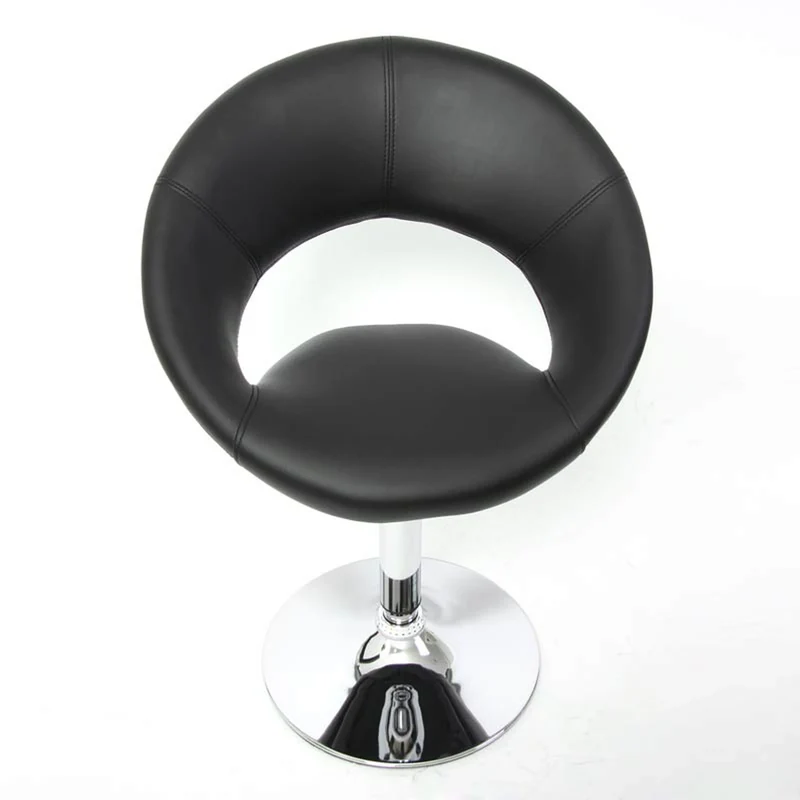 Chaise de salle à manger design moderne pivotante 360° similicuir noir pied chromé 04_0011537