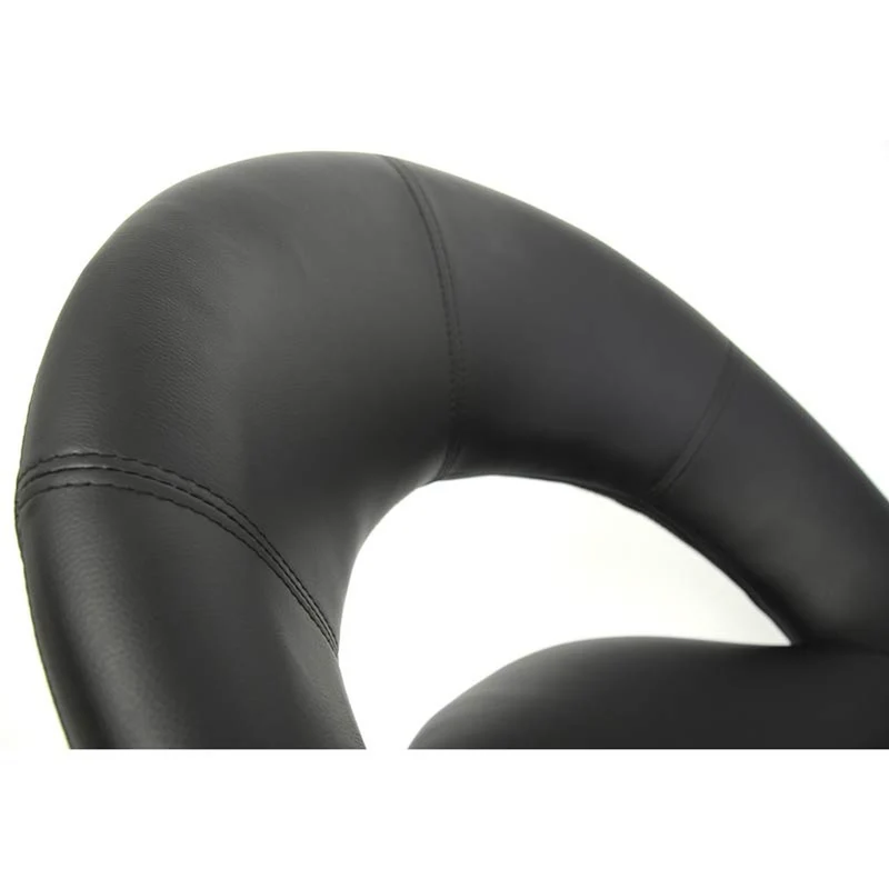 Chaise de salle à manger design moderne pivotante 360° similicuir noir pied chromé 04_0011537