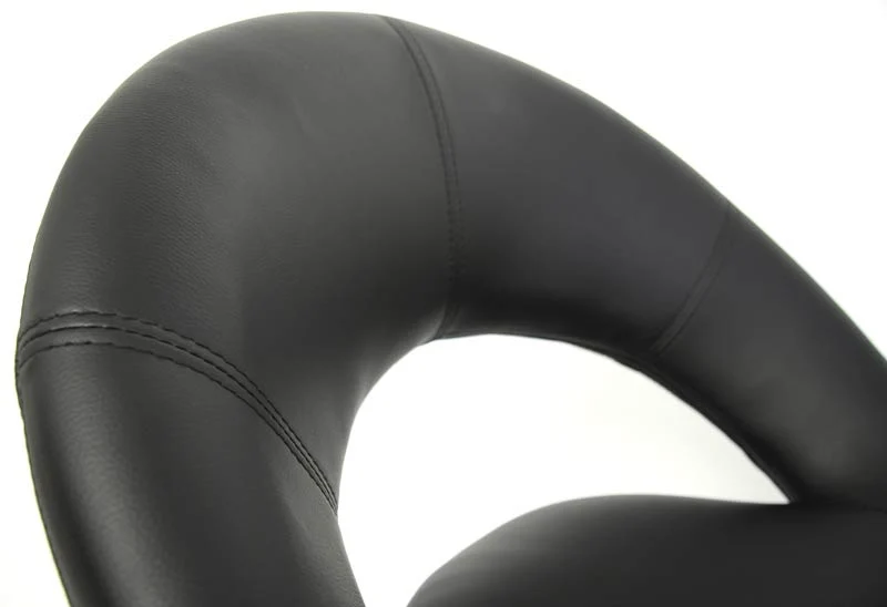 Chaise de salle à manger design moderne pivotante 360° similicuir noir pied chromé 04_0011537
