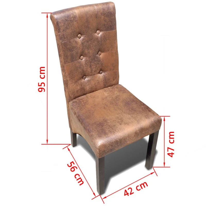 Lot de 6 chaises de salle à manger cuisine design élégant et intemporel en synthétique marron CDS022593