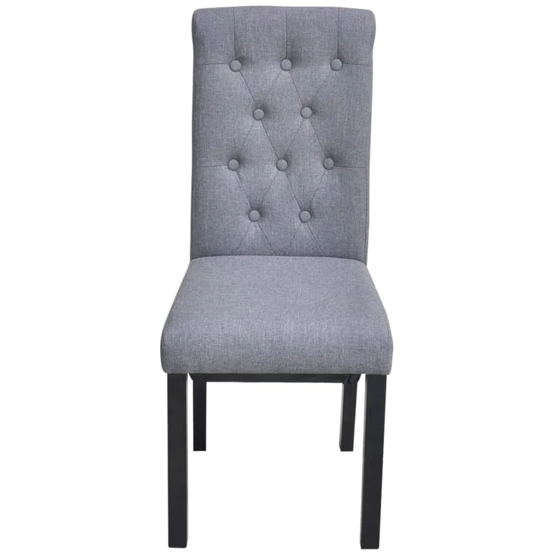Lot de 4 chaises de salle à manger cuisine dossier capitonné en tissu gris clair CDS021520