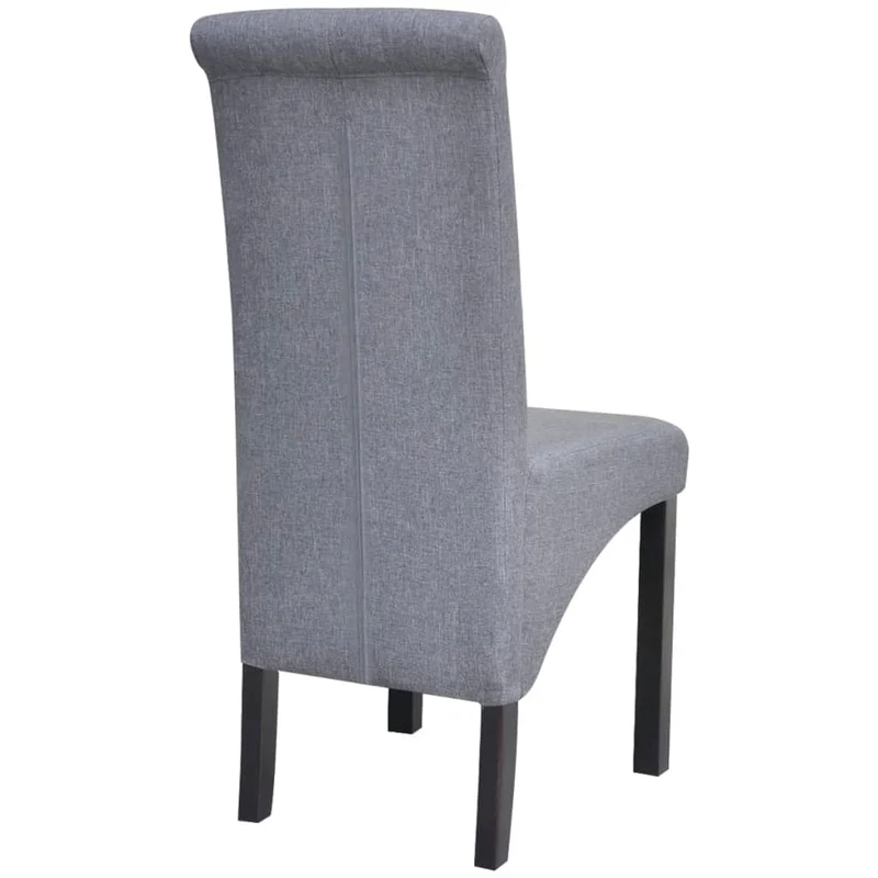 Lot de 4 chaises de salle à manger cuisine dossier capitonné en tissu gris clair CDS021520