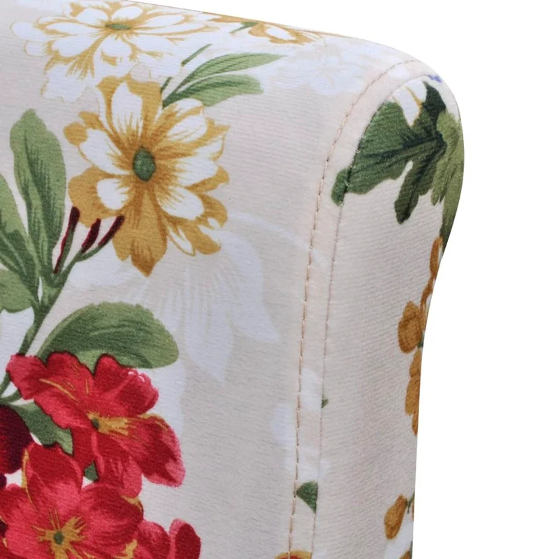 Lot de 4 chaises de salle à manger cuisine style rustique motif fleurs en tissu multicolore CDS021771