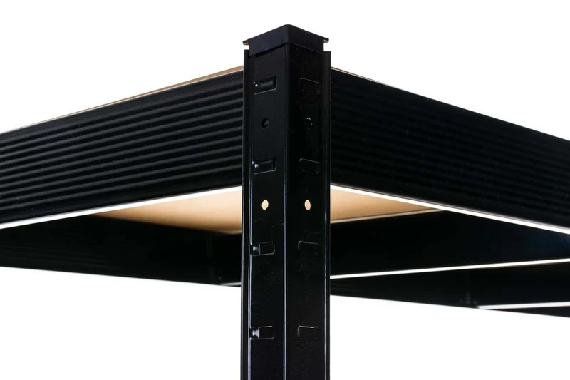 Etagère galvanisée pour charges lourdes en métal 4 niveaux noir 160x60x180cm ETA10076