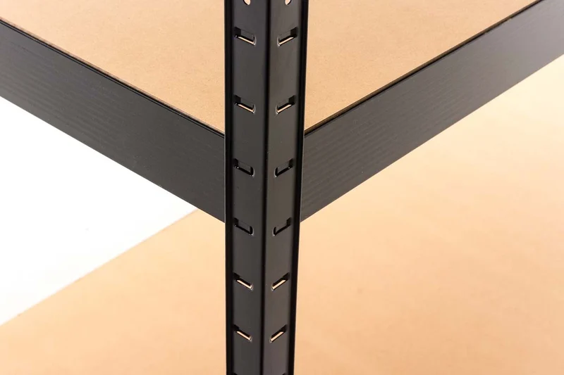 Etagère galvanisée pour charges lourdes en métal 4 niveaux noir 160x60x180cm ETA10076