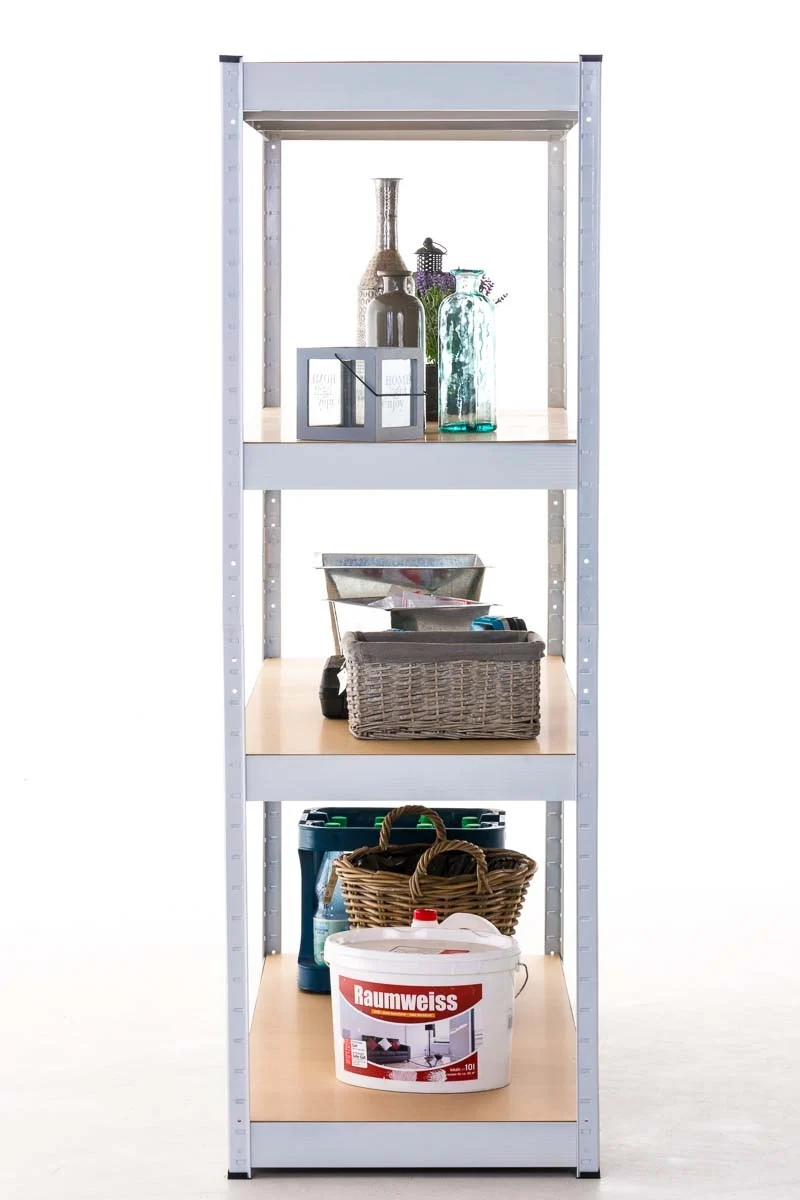 Etagère galvanisée pour charges lourdes en métal 4 niveaux blanc 160x60x180cm ETA10072