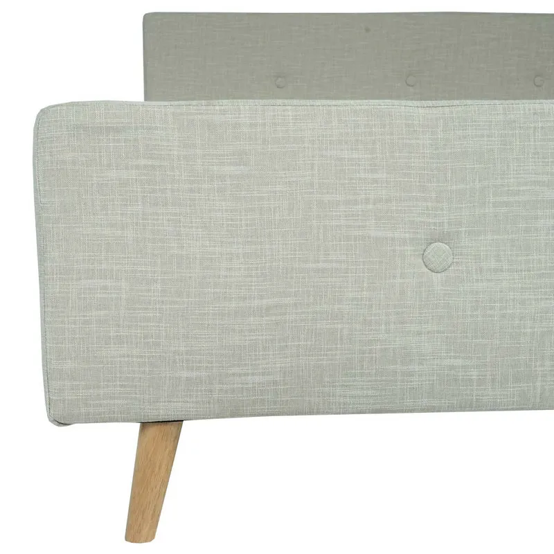 Lit double capitonné avec boutons décoratifs 180x200 cm sommier inclus bois massif et tissu crème/beige 04_0010471