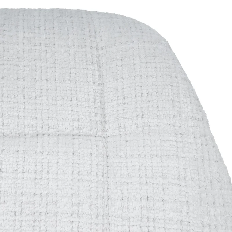 Chaise de salle à manger pivotante 360° en tissu chenille crème pied acier noir mat 04_0009895