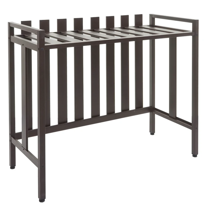 Cache climatiseur pompe à chaleur abri de protection avec étagère 80x90x39 cm en aluminium marron 04_0010411