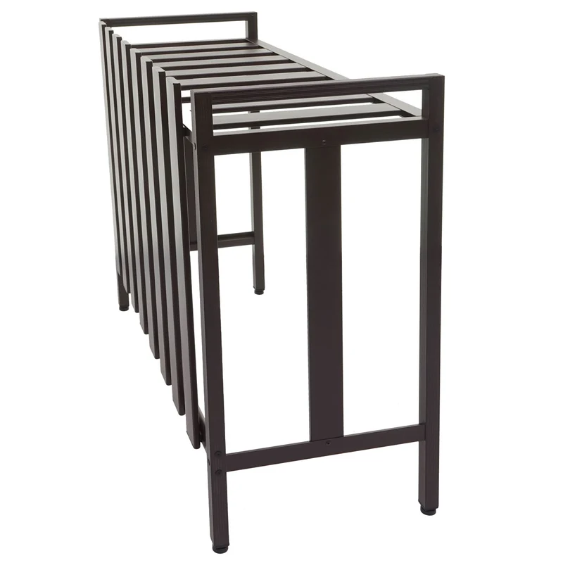 Cache climatiseur pompe à chaleur abri de protection avec étagère 80x90x39 cm en aluminium marron 04_0010411