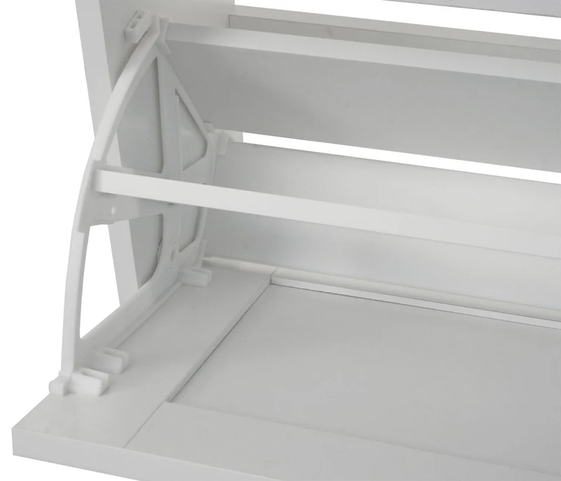 Meuble de rangement pour chaussures 126 x 63 x 24 cm avec 3 compartiments pratique style moderne en MDF blanc 04_0009742