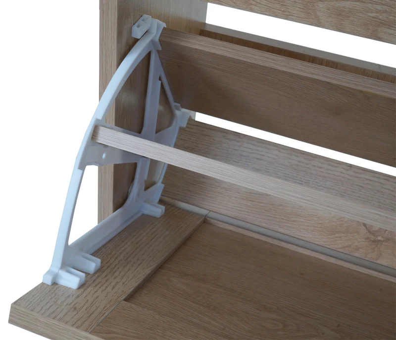 Armoire à chaussures à trois compartiments pratique rangement organisé 126 x 63 x 24 cm en MDF blanc 04_0009743