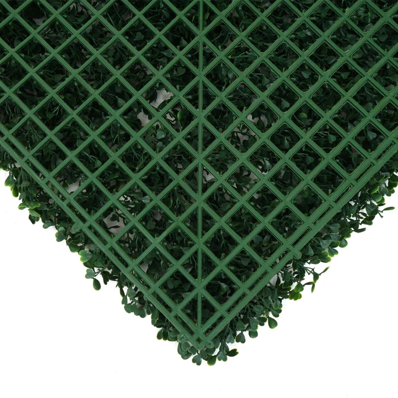 Panneaux muraux brise-vue brise-vent pour terrasse et balcon 4 x 50x50 cm 1 m² imitation buis vert 04_0010226