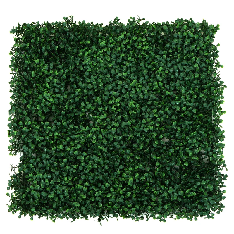 Panneaux muraux brise-vue brise-vent pour terrasse et balcon 4 x 50x50 cm 1 m² imitation buis vert 04_0010226