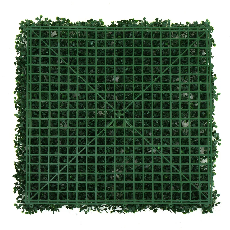 Panneaux muraux brise-vue brise-vent pour terrasse et balcon 4 x 50x50 cm 1 m² imitation buis vert 04_0010226