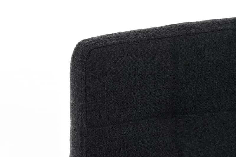 Tabouret de bar en tissu gris foncé coutures décoratives pieds en bois avec repose-pieds 10_0000048