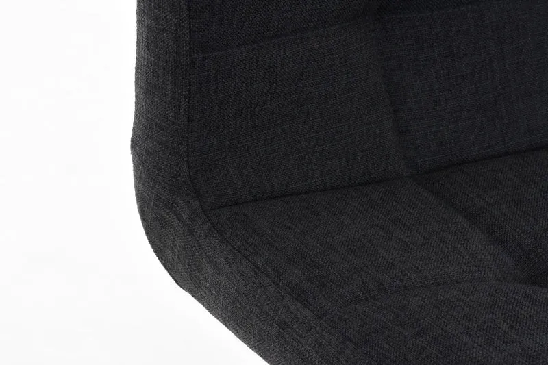 Tabouret de bar en tissu gris foncé coutures décoratives pieds en bois avec repose-pieds 10_0000048