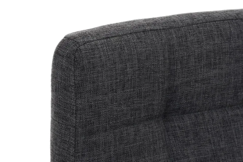 Tabouret de bar en tissu gris clair coutures décoratives pieds en bois avec repose-pieds 10_0000047