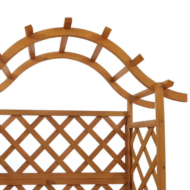 Jardinière en hauteur style moderne avec treillis pour plantes et fleurs 138 x 110 x 44 cm en bois naturel 04_0008927