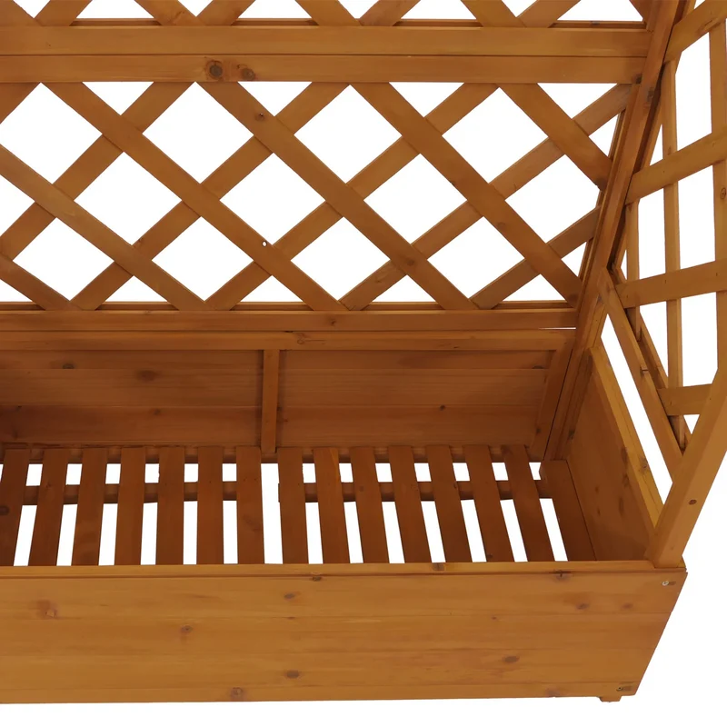 Jardinière en hauteur style moderne avec treillis pour plantes et fleurs 138 x 110 x 44 cm en bois naturel 04_0008927