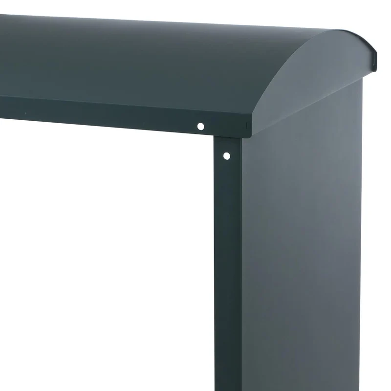 Abri à bois range-bûches extérieur avec base arrondie 160 x 98 x 50 cm en métal galvanisé vert 04_0008890