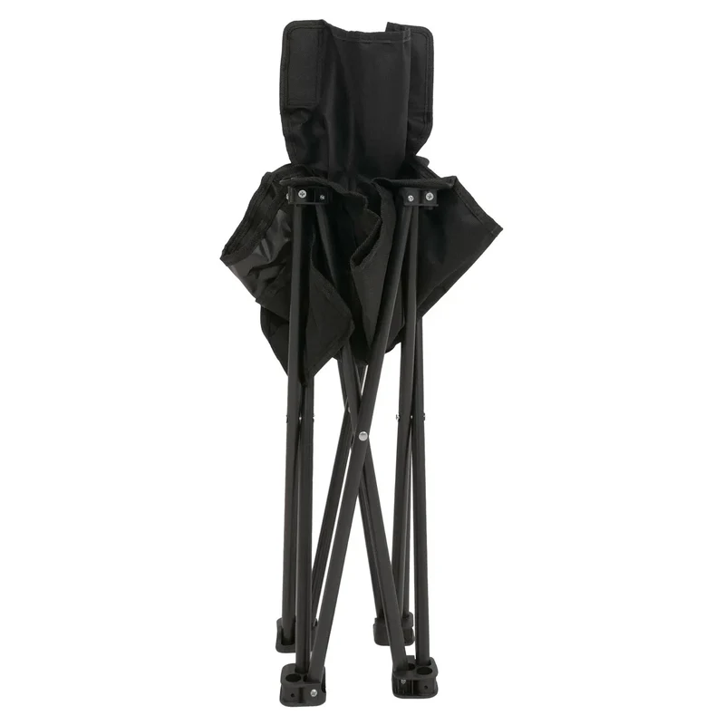 Lot de 2 chaises et table pliante camping set léger et pratique 50 x 51 x 53 cm en acier noir 04_0009550