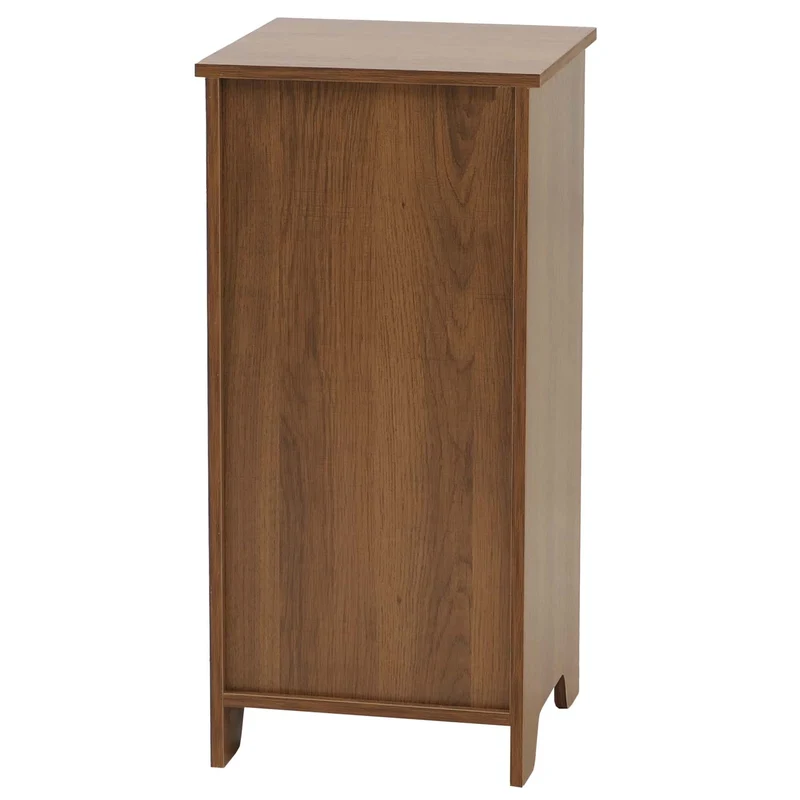 Petite commode avec 3 tiroirs dont 1 panier en rotin amovible style naturel 63 x 30 x 30 cm MDF mélaminé marron 04_0009110