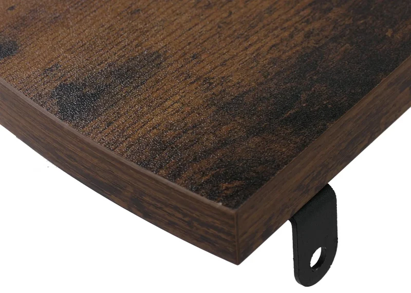 Étagère d’angle murale 5 niveaux style industriel 128 x 30 x 30 cm métal noir et MDF mélaminé brun foncé 04_0008745