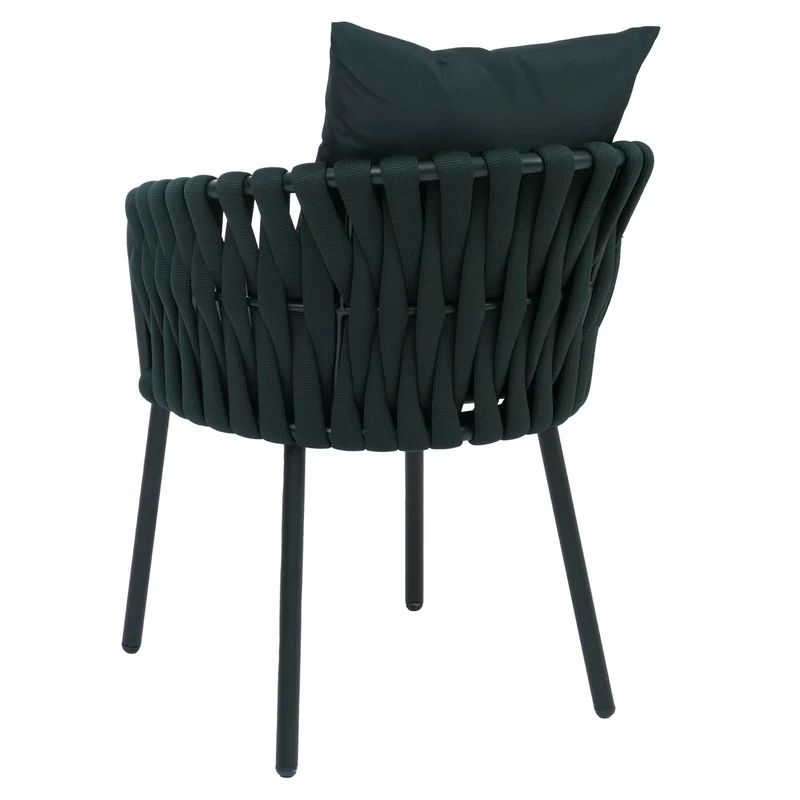 Lot de 2 fauteuils de jardin aluminium et corde tressée avec coussins déperlants vert 04_0008731
