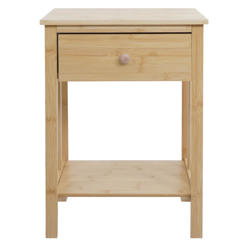 Table de chevet en bambou avec 1 tiroir amovible et étagère 55 x 40 x 30 cm 04_0009134
