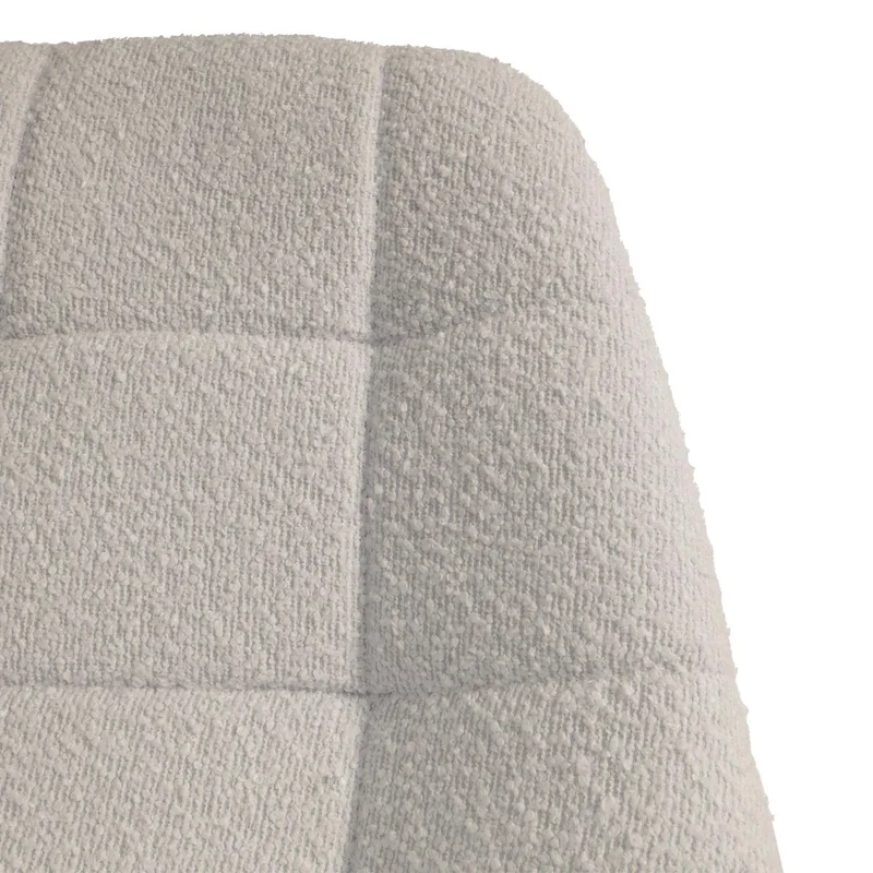 Chaise de salle à manger pivotante 360° design contemporain en tissu bouclé beige pied acier noir mat 04_0009881