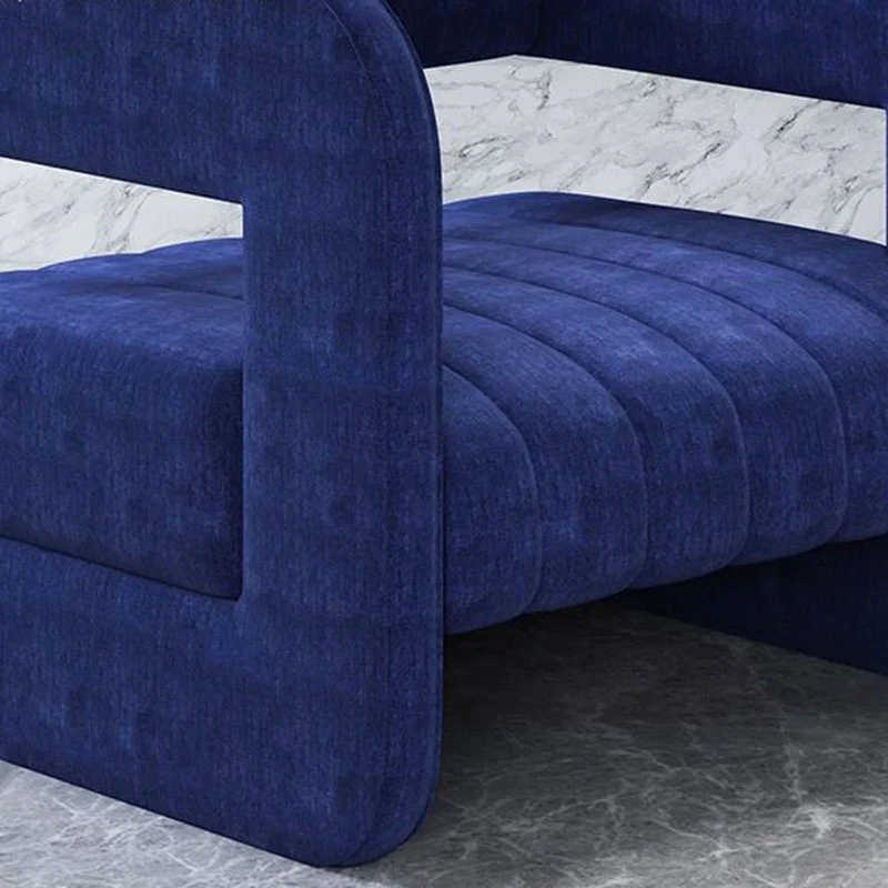 Contemporary Nordic Velvet & Metal Square Accent Chair For Bedroom & Living Room