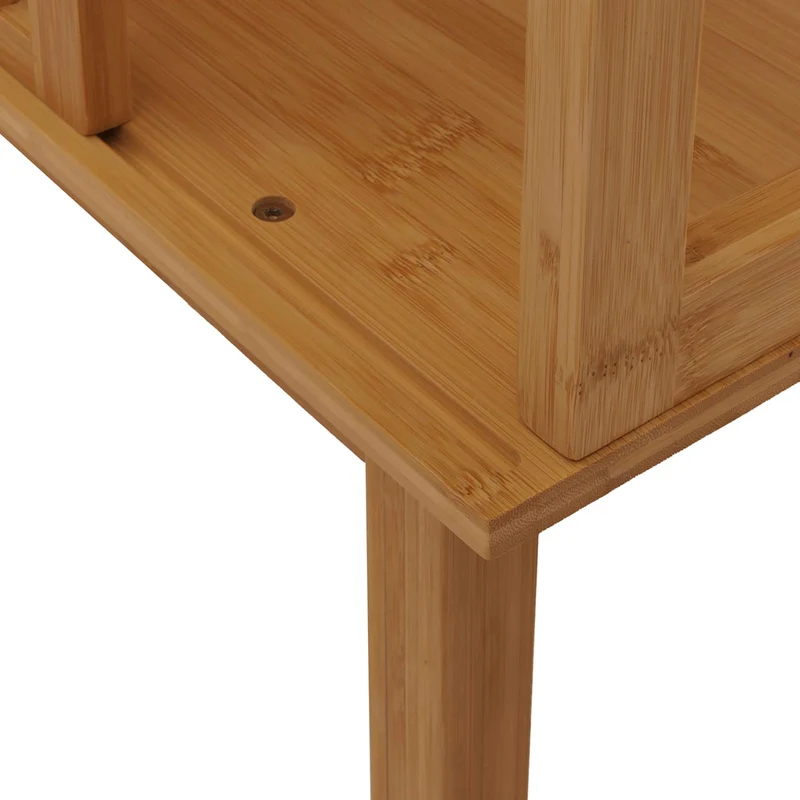 Étagère sur pied en bambou meuble de salle de bain avec porte coulissante 5 étagères 186x80x45 cm 04_0009769