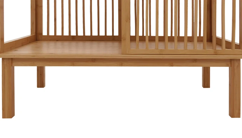 Étagère sur pied en bambou meuble de salle de bain avec porte coulissante 5 étagères 186x80x45 cm 04_0009769