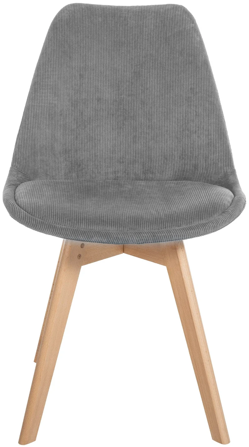 Lot de 4 chaises de salle à manger style scandinave en velours côtelé gris CDS10392