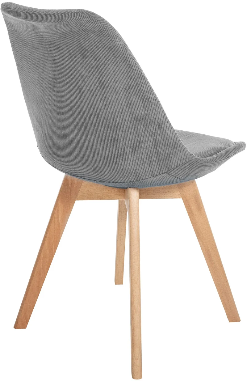 Lot de 4 chaises de salle à manger style scandinave en velours côtelé gris CDS10392