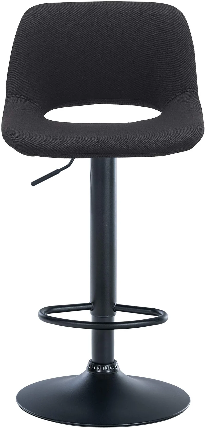 Tabourets de bar chaises haute x2 avec repose-pieds en tissu noir piètement métallique noir 10_0004098
