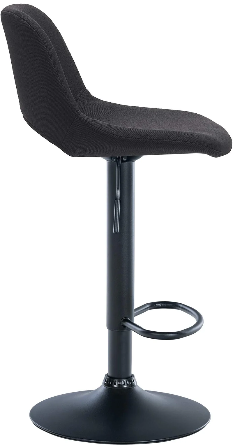Tabourets de bar chaises haute x2 avec repose-pieds en tissu noir piètement métallique noir 10_0004098