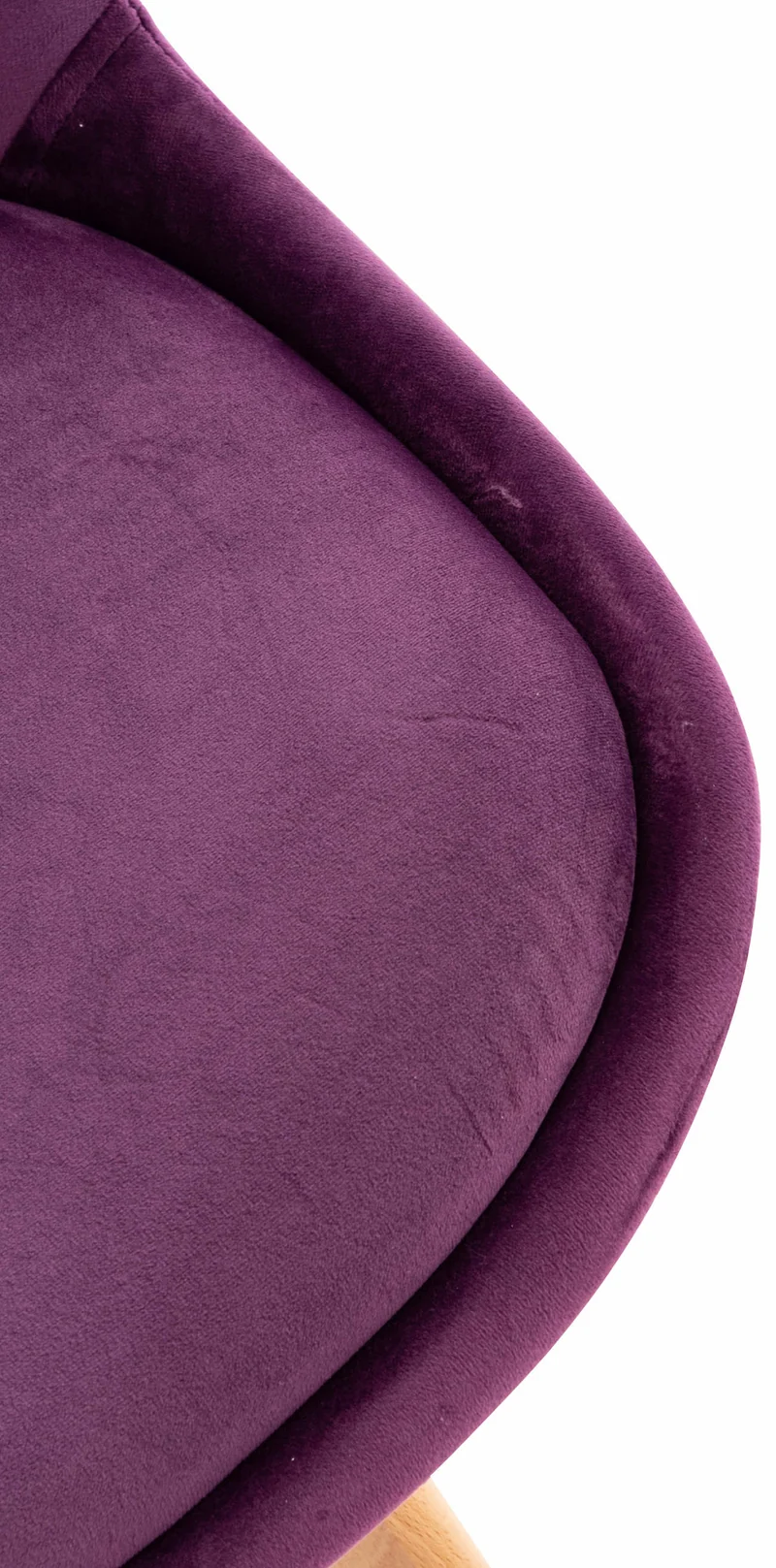 Chaise de salle à manger x1 design scandinave en velours violet et pieds en bois clair 10_0002284
