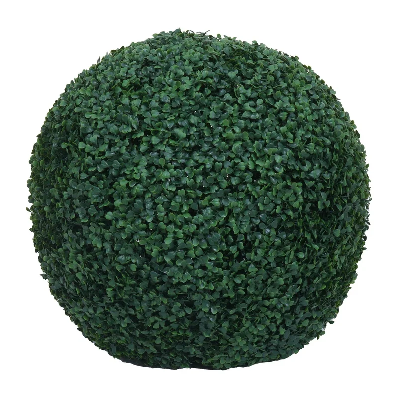 Boule de buis artificielle Ø 53 cm plante décorative intérieur extérieur polyéthylène résistante UV et intempéries 04_0009193