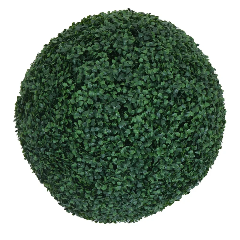 Boule de buis artificielle Ø 53 cm plante décorative intérieur extérieur polyéthylène résistante UV et intempéries 04_0009193