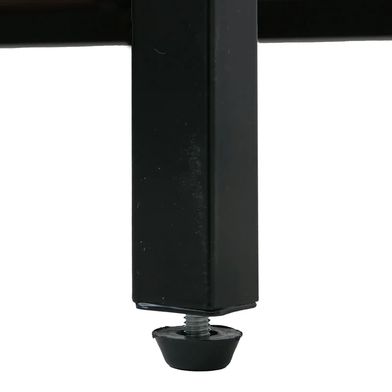 Console industrielle table d’appoint avec 2 tiroirs et étagère 109 x 30 cm en MDF mélaminé rouge brun et métal noir 04_0009106