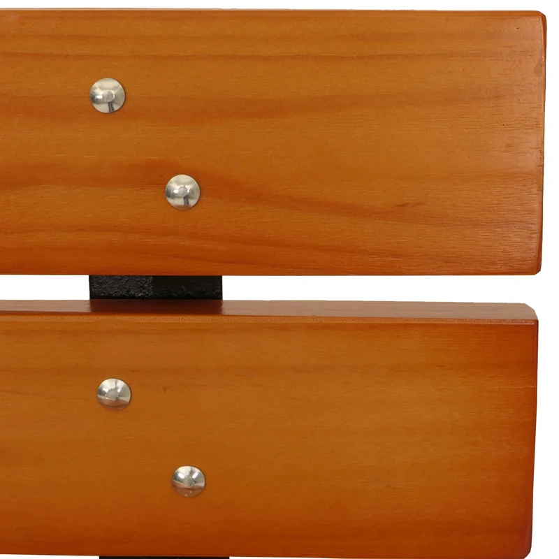 Banc de jardin avec dossier 2 places style parc classique 125 cm en bois de pin verni et fonte 04_0009566