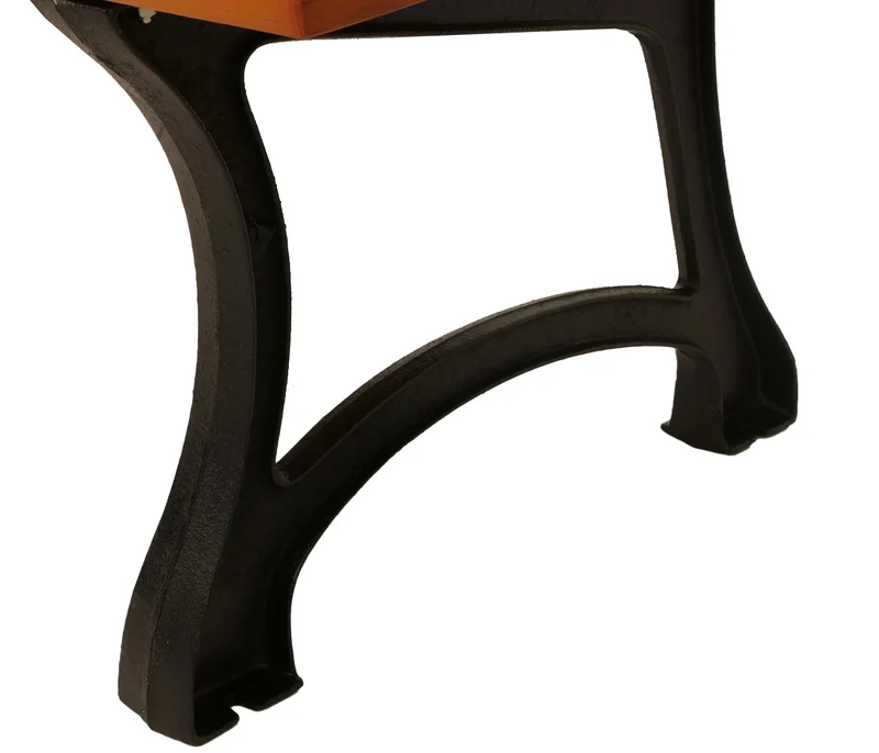 Banc de jardin avec dossier 2 places style parc classique 125 cm en bois de pin verni et fonte 04_0009566