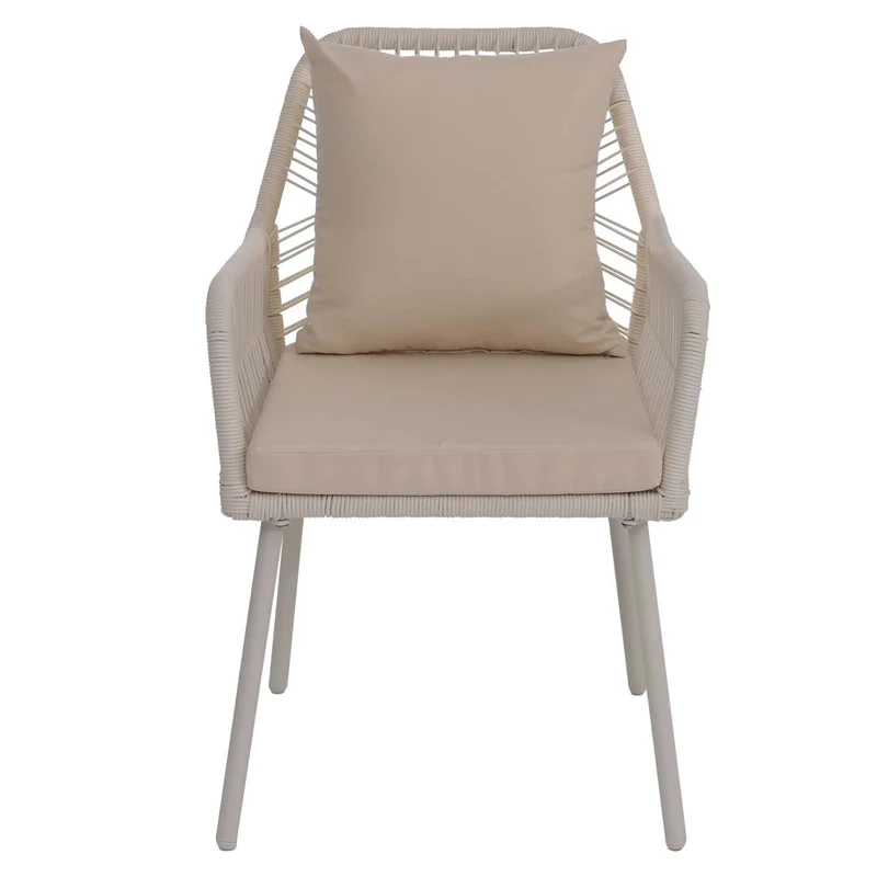 Lot de 2 chaises de jardin confortables avec coussins 81 x 54 x 62 cm en aluminium crème 04_0008701