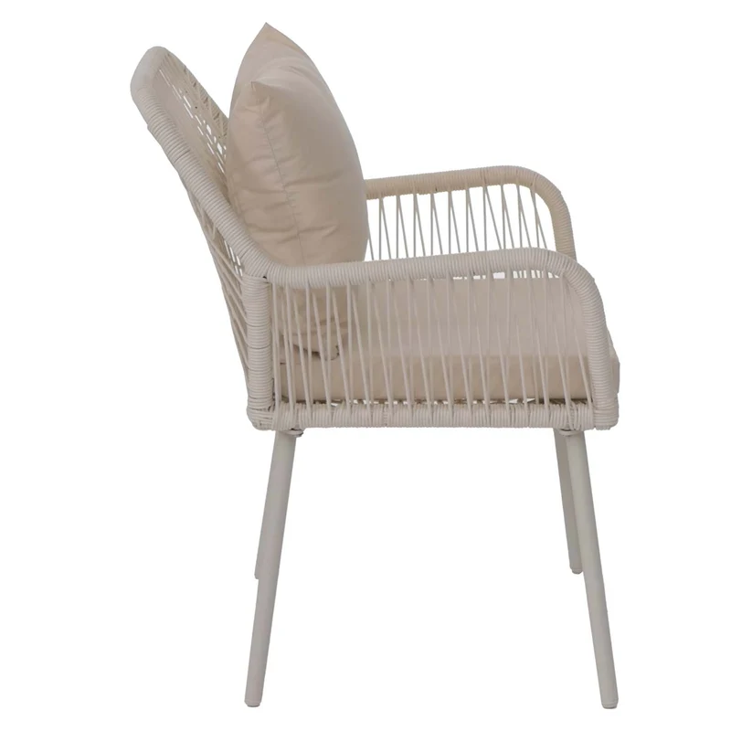 Lot de 2 chaises de jardin confortables avec coussins 81 x 54 x 62 cm en aluminium crème 04_0008701