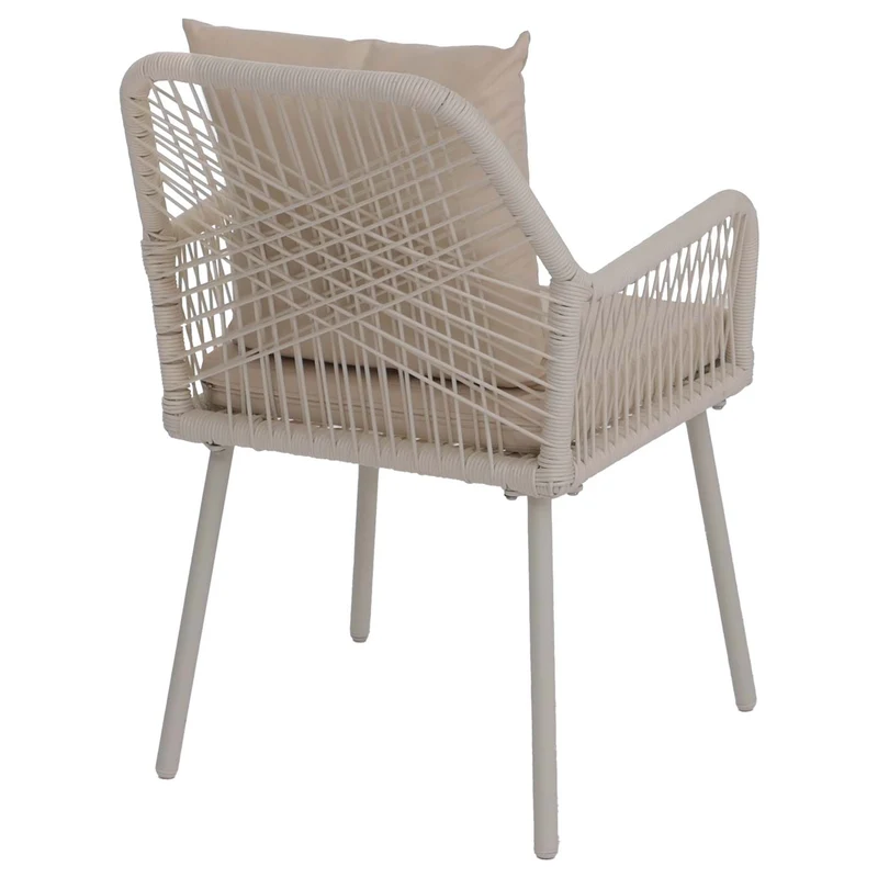 Lot de 2 chaises de jardin confortables avec coussins 81 x 54 x 62 cm en aluminium crème 04_0008701