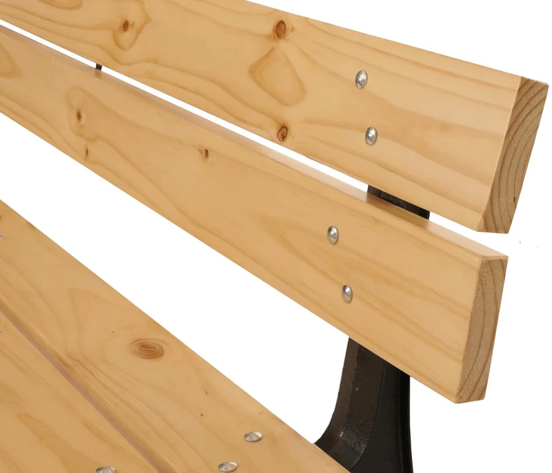 Lot de 2 bancs de jardin en bois traité intemporel 125 x 59 x 78 cm avec assise confortable et finition naturelle en pin brun 04_0009565